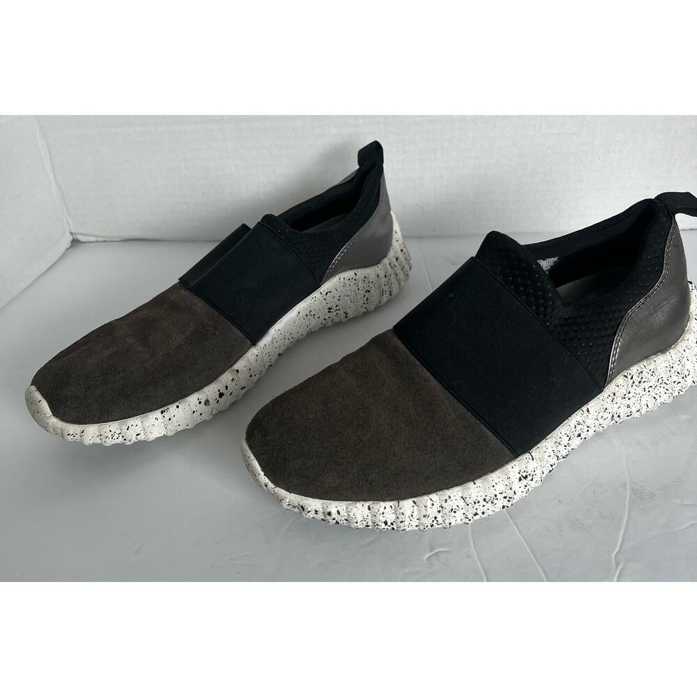 Johnston & Murphy Black and Gray Suede XC4 Waterproof Slip On Loafer Sneakers 8M